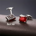 thumbnail image 5 of Men Cufflinks for Wedding Christmas Business Platinum or 18K Gold Plated Crystal Fancy Stone Cuff Links, Custom Photo Cufflinks,Gift Packed, 5 of 12