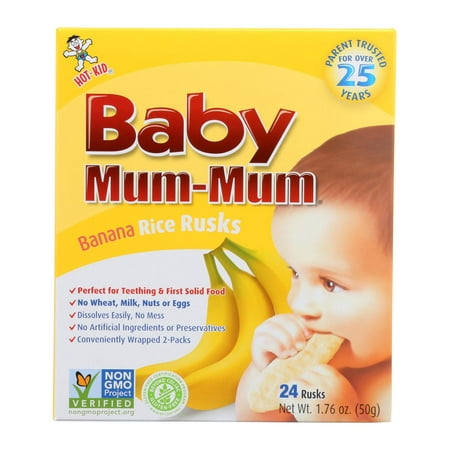Hot Kid Baby Mum Rice Biscuit - Banana - Case of 6 - 1.76