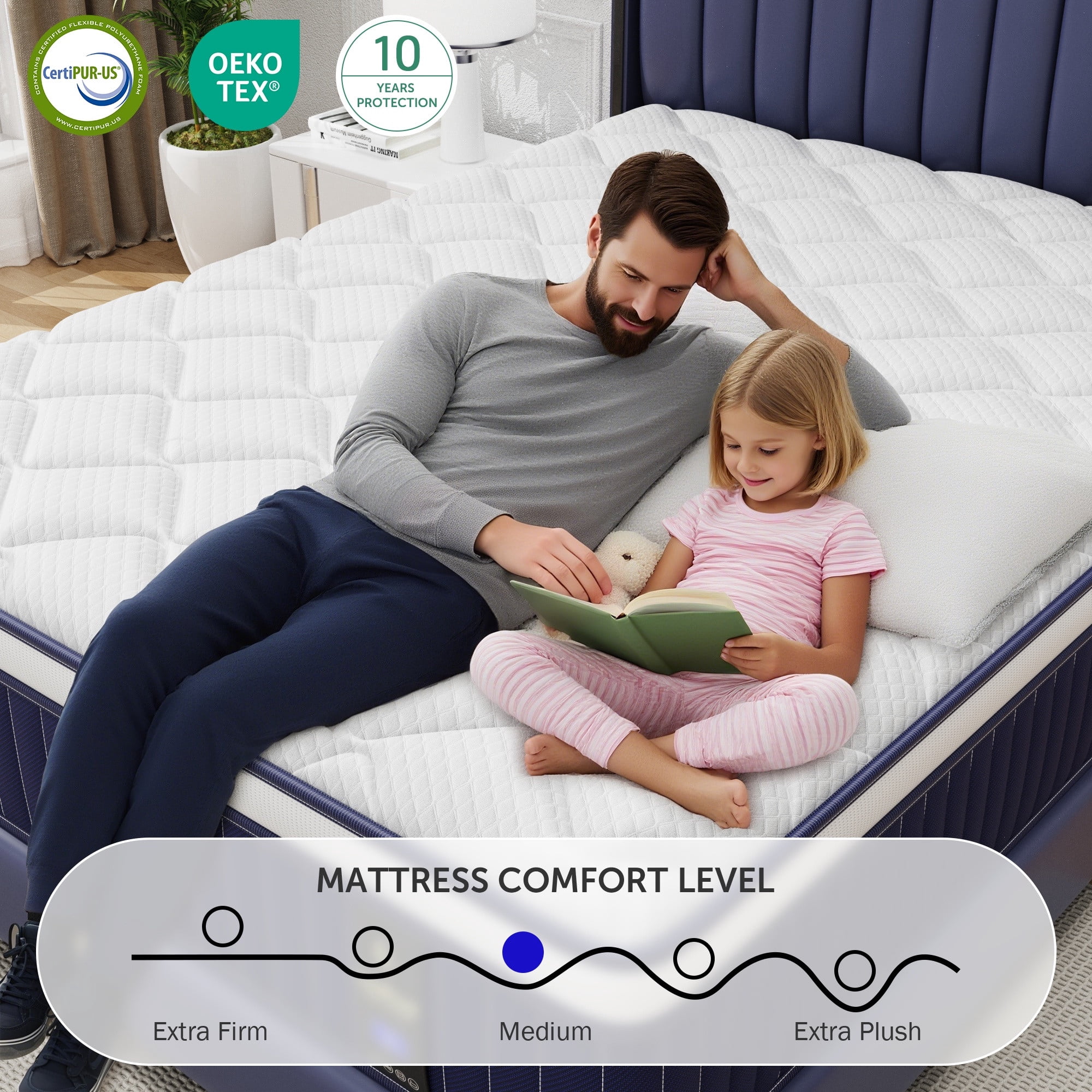 Full Mattress, Holaki 10" New Memory Foam Hybrid Full Mattress in a Box, Cool Individual Pocket Spring for Sleep Supportive & Pressure Relief, Full Size Medium Firm Mattress, CertiPUR-US