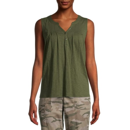 Time and Tru Women's Henley Tank Top