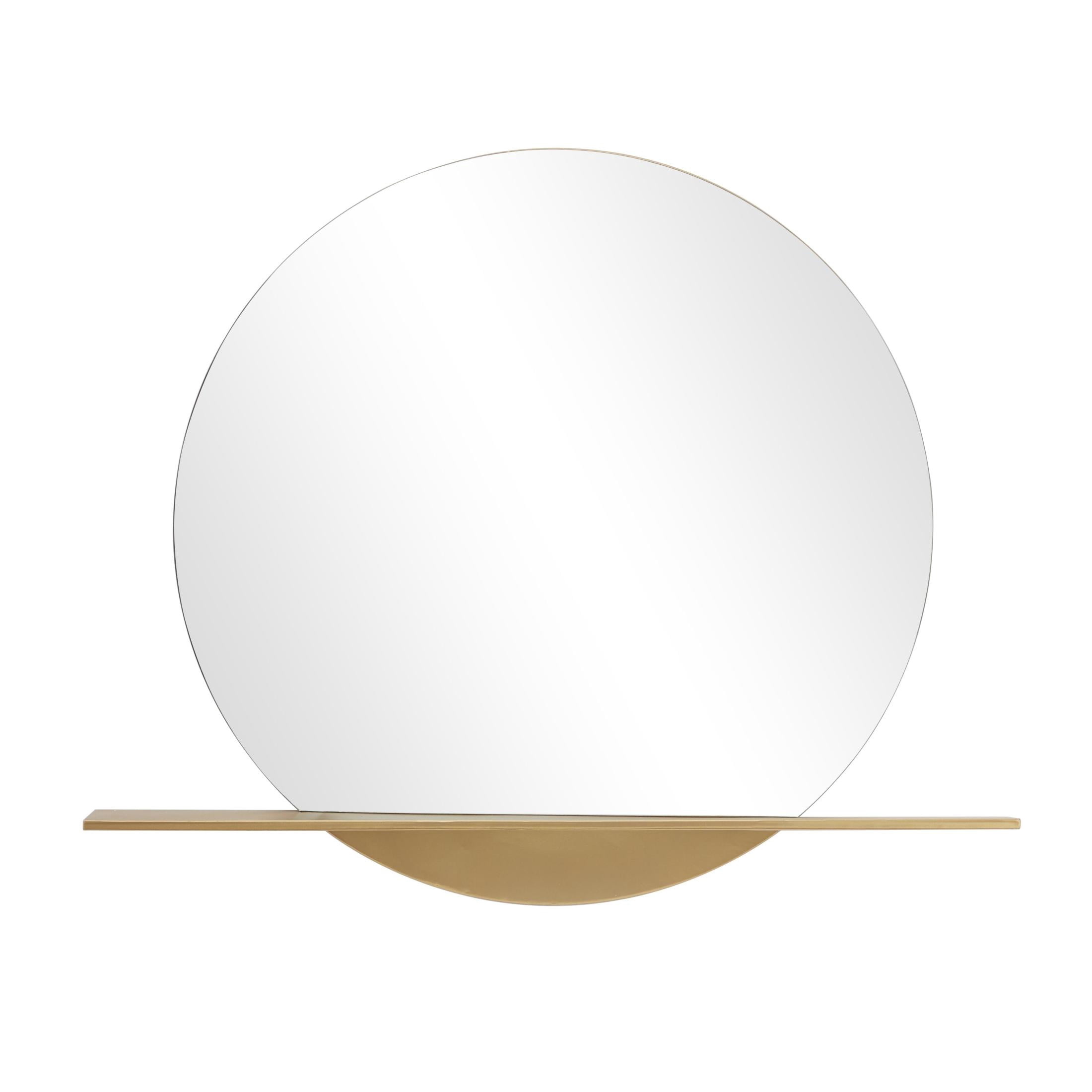 CosmoLiving by Cosmopolitan 44" x 36" Gold 1 Shelf Wall Mirror