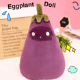 thumbnail image 3 of Juguete De Berenjena Relleno, Juguete De Peluche Suave, Verduras, Almohada, Regalos Para Niños Eigraketly FN006806-03, 3 of 5
