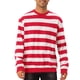 thumbnail image 1 of SUDADERAS PARA HOMBRES INSPIRE CHIC Cuello Redondo de Rayas de Contraste de Manga Larga Ajuste Regular Suéter S Rojo Blanco, 1 of 6
