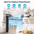 thumbnail image 4 of Behome 36 inch 60°Oscillating Tower Fan with Remote Control, Quiet Standing Fan with Auto-off Timer, 5 Speeds and 4 Modes for Bedroom, Kitchen and Office, 4 of 6