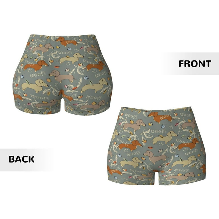 Lukts Dachshund Dog Bird Print Workout Shorts for Women Seamless Scrunch Butt Lifting High Waisted Yoga Gym Booty Running Short Pants X Large Walmart
