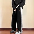thumbnail image 6 of Mens Baggy Striped Sweatpants Straight Leg Pants Streetwear Harajuku Trousers, 6 of 9