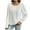 White, variant on Fayshow0 Blouses 3/4 Sleeve V Neck Shirts Tops Save Up under 50% Women's Casual Solid Color Lace Patchwork Long Sleeved Round Neck Top/shirt,Black XL