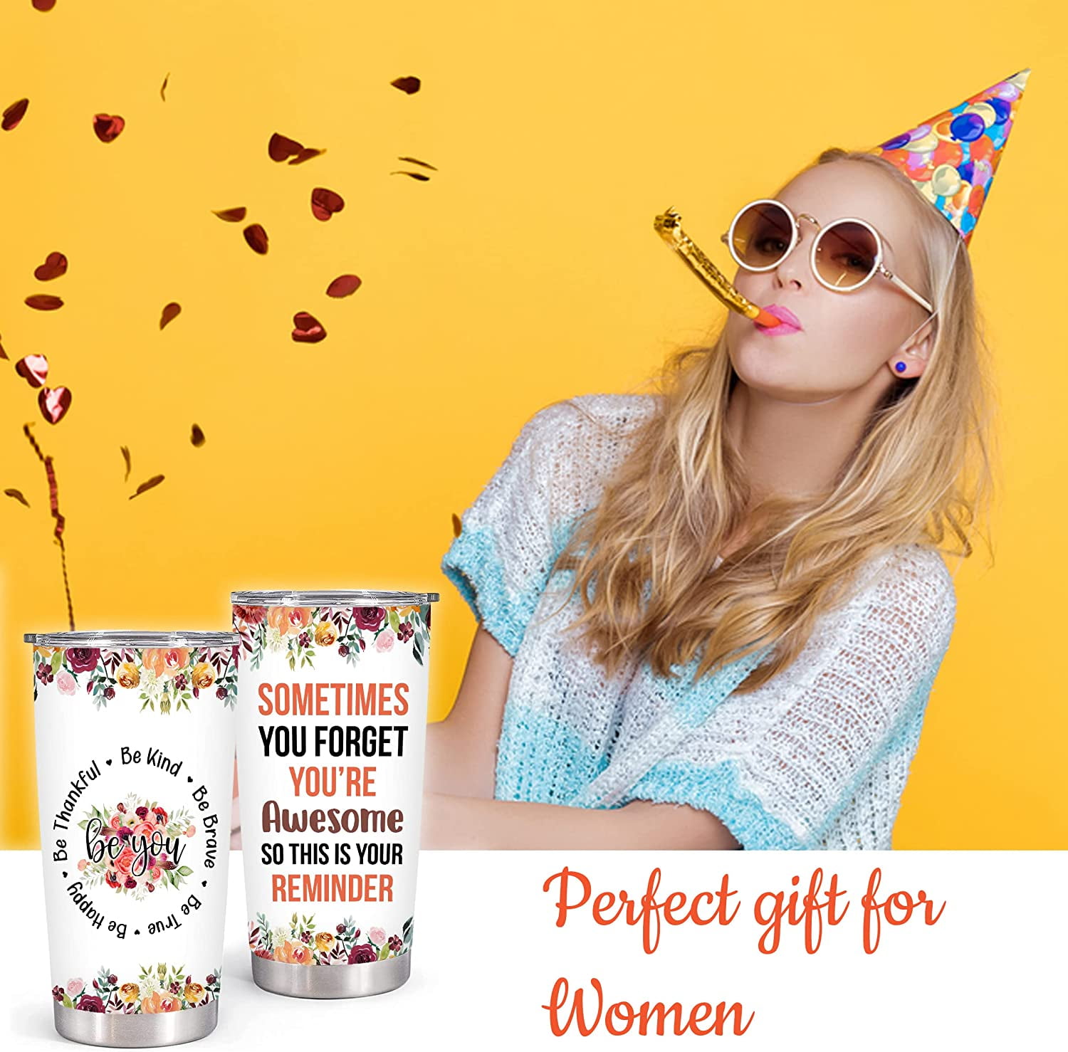 20oz Birthday Gifts for Women, Mom Friend Gifts for Women Birthday Unique  Inspirational Gifts Dandelion Penguin Tumbler Cup with Lid, Double Wall  Vacuum Insulated Travel Coffee Mug 