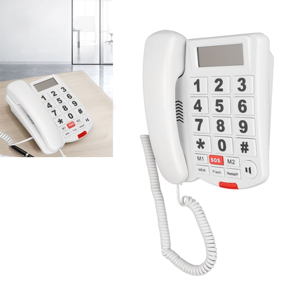 Teléfono LD-265 Cid Botón Grande Teléfono Con Un tacto Dial Mano de Identificación de Llamadas Libre Teléfono para Personas Mayores con Discapacidad Auditiva