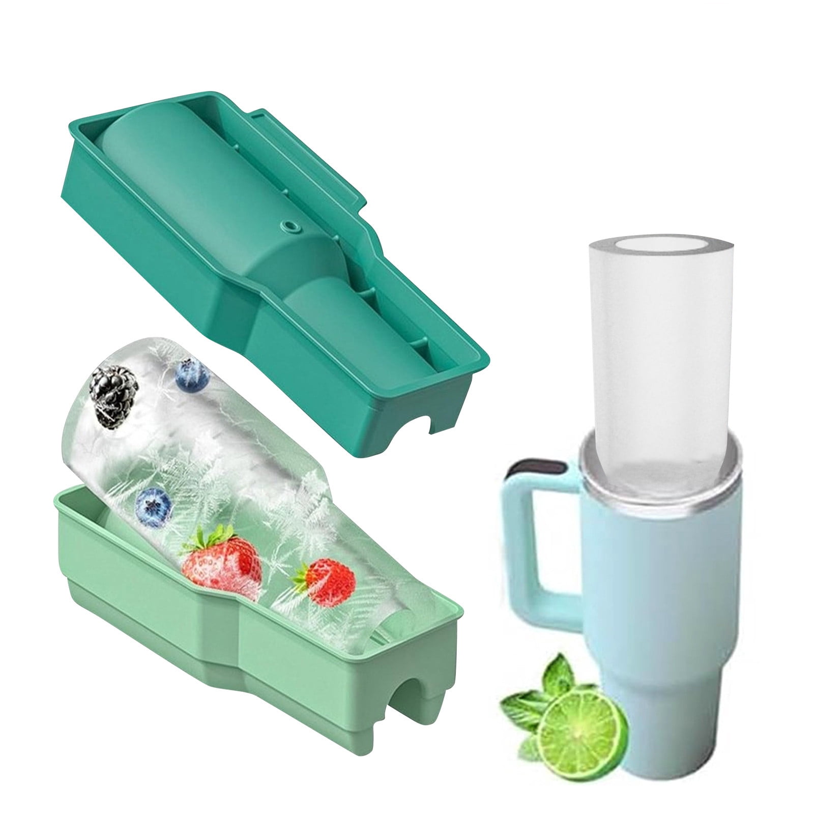 Ice Cube Tray For Tumbler Cup Silicone Ice Cube With Lid Hollow Silicone Cylinder Ice For Whiskey Cocktails Drinks Coffee Easy Fill And Release Ice Maker S High-quality