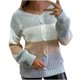 thumbnail image 1 of Blusa de suéter de color sólido con cremallera de manga larga con cuello en V clásico para mujer Pompotops gfhjh5367, 1 of 6