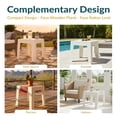 thumbnail image 4 of Sunnydaze Table d'Appoint Carré de Patio Extérieur en Polypropylène de 17,75 Po - Blanc - Ensemble de 2, 4 of 10