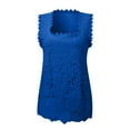 thumbnail image 5 of AOMPMSDX Women's Outerwear Vests Women's Summer Vest Elegant Floral Lace Square Neck Camisole Fall Outfits Fashion Clothes Tops Jacket Coats XL Blue, 5 of 5