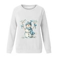 thumbnail image 5 of Jsaierl Merry Christmas Sweatshirts Womens Cute Snowman Print Sweatshirt Loose Fit Pullover Sweater Tops Round Neck Dressy Casual Long Sleeve Shirts Christmas Costume, 5 of 5