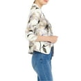 thumbnail image 4 of MODA NOVA Junior's Contrast Lining Open Front Floral Print Blazer Beige Purple L, 4 of 5