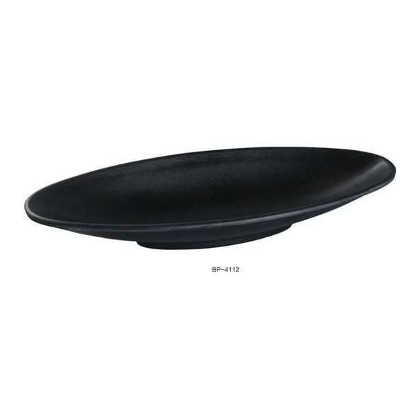 Black Pearl-2 Deep Boat Plate, Black - Pack of 12