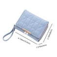 thumbnail image 1 of Bolsa Carteras de cuero PU con cremallera y hebilla de perlas para mujer, monedero para viajes (azul) Ehuebsd Para Estrenar, 1 of 8