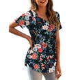 thumbnail image 2 of a.Jesdani Women's Plus Size Tunic Tops Short Sleeve V Neck Casual Blouses M-4X, 2 of 7
