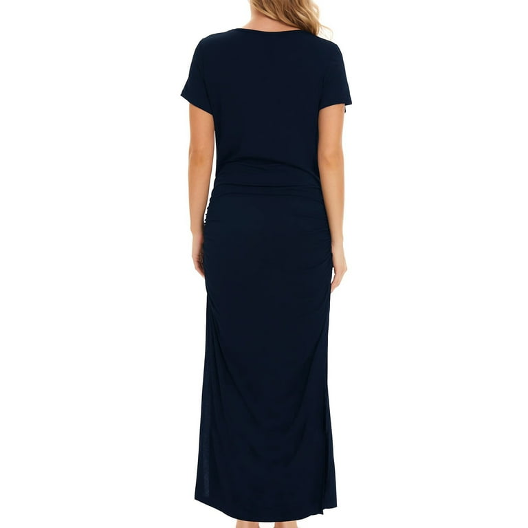 chinese dress ladies Navy Blue Baby Shower, Evening, Formal Maternity Dress main image 1