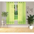 thumbnail image 2 of Gorgeous Home Linen Faux Silk Sheer Grommet Curtain Panels 108" x 63" Ruby Lime Green., 2 of 5