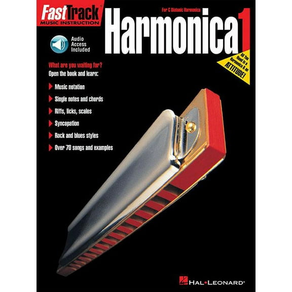 Fast Track (Hal Leonard) Fasttrack Harmonica Method - Book 1 Book/Online Audio, (Paperback)