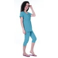 thumbnail image 3 of Moomaya Ensemble de Nuit pour Femmes Capri Coton 2 Pcs Chemises de Nuit, 3 of 5