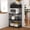 Americano, variant on HOMLUX 5-Tier Coffee Bar Bakers Rack with Top Cabinet, Engineered Wood Kitchen Storage Shelf Pantry Organizer, Tool-Free, Gray