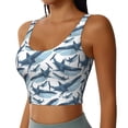 thumbnail image 2 of Fotbe Cute Shark Sujetador Deportivo Largo sin Aros para Mujer con Almohadillas y Soporte Medio, Transpirable y Absorbente, Camiseta Tipo Chaleco o Tank Top-X-Large, 2 of 8