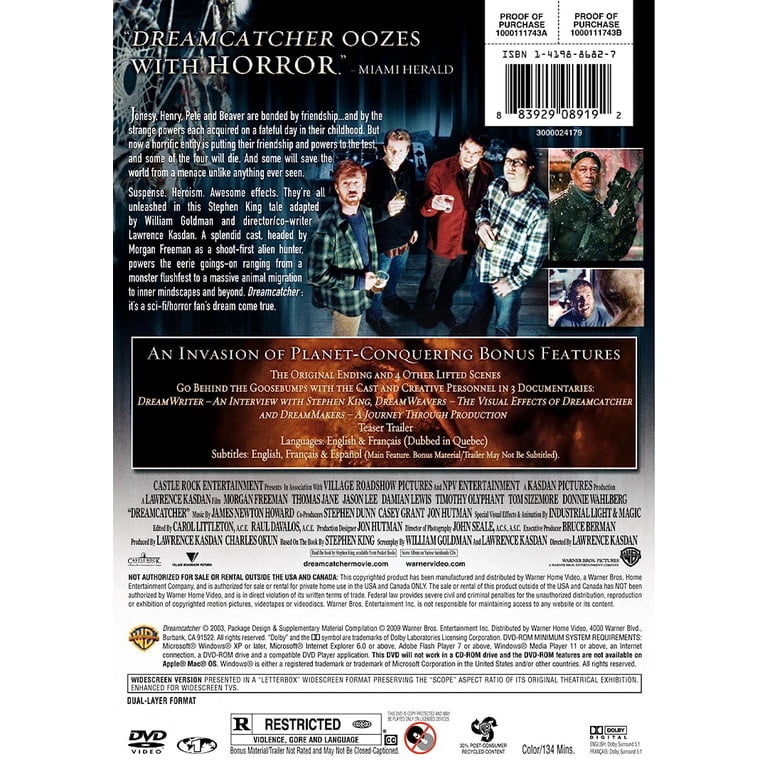 Warner Home Video - Dreamcatcher (DVD), Repackaged Eco Amaray, R
