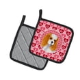 thumbnail image 2 of Carolines Treasures SS4527PTHD Cavalier Spaniel Hearts Love and Valentines Day Portrait Pair of Pot Holders, 7.5HX7.5W,, 2 of 3