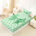 thumbnail image 4 of Erosebridal Teens Green Bowknot Twin Sheet Sets 3pcs,Cute Polka Dots Bowtie Bedding for Kids Girls,Super Cozy Room Decor, 4 of 5
