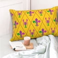 thumbnail image 6 of Vsdgher Mardi Gras Crayfish and Fleur de lis Print Pillow Cases -Iconic Collection Pillowcases -Extra Soft, Not easy to deform,not pilling Export quality, 6 of 8
