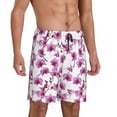 thumbnail image 2 of Kdxio Orchids Flowers Print Mens Sleep Shorts Bottoms Soft Comfy Pajama Wear Pants with Drawstring Pockets, 2 of 7