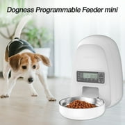 DOGNESS 2L Pet Feeder,Automatic Cat Feeder | Timed Programmable Auto Pet Dog Food Dispenser Feeder for Kitten Puppy - Easy Portion Control,Voice Recording,Battery and Plug-in Power (White)