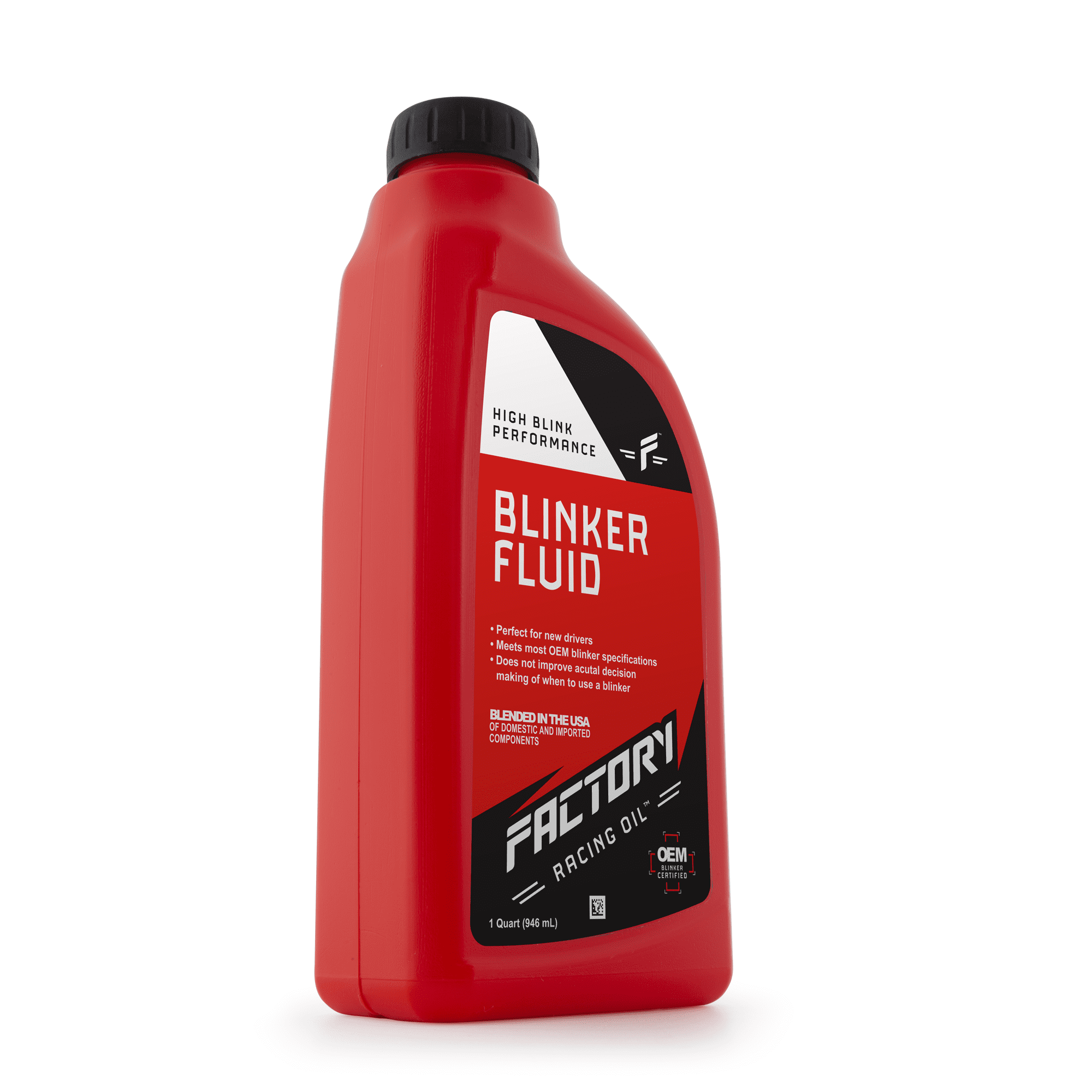 Factory Racing Parts High Performance Blinker Fluid – Gag Gift/Prank – 1 Quart (Empty) Bottle
