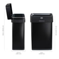 thumbnail image 3 of Clorox Trash Can, 13 Gallon Stainless Steel Slim Open Top Kitchen Garbage Bin, Black, 3 of 8