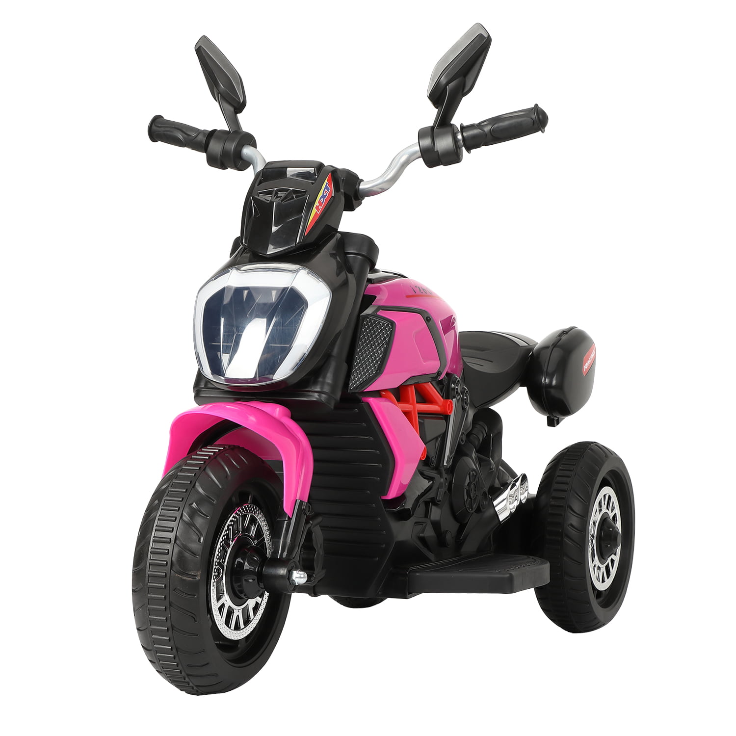 Kids Ride On Motorcycle 6V Battery Powered Electric Toy w/Training Wheel RoseRed 