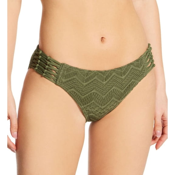 Women's Vince Camuto V90201 Crochet Lace Bikini Swim Bottom (Safari Green M)