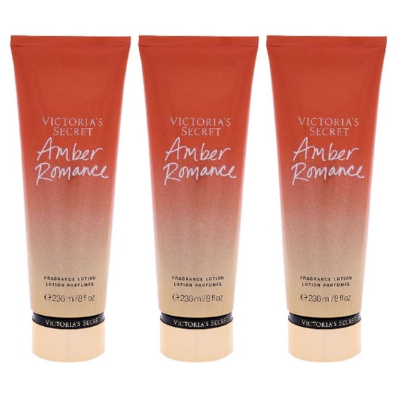 Victorias Secret Amber Romance Fragrance Lotion - Pack of 3 , 8 oz Body Lotion