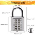 thumbnail image 2 of HUGFEGWE 10 Digit Push Button Combination Padlock Digital Lock for Locker Cabinet Case Drawer .Fixed Gym Cabinet Door Toolbox Padlock Gym Sports School and Employee Lock,Silver 2PCS CJB91-26058, 2 of 8