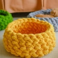 thumbnail image 2 of Cat Nest Bed – Premium Handwoven Washable Extra Soft Round Cave House Furniture for Indoor Kitten (Persimmon Yellow,Large), 2 of 9