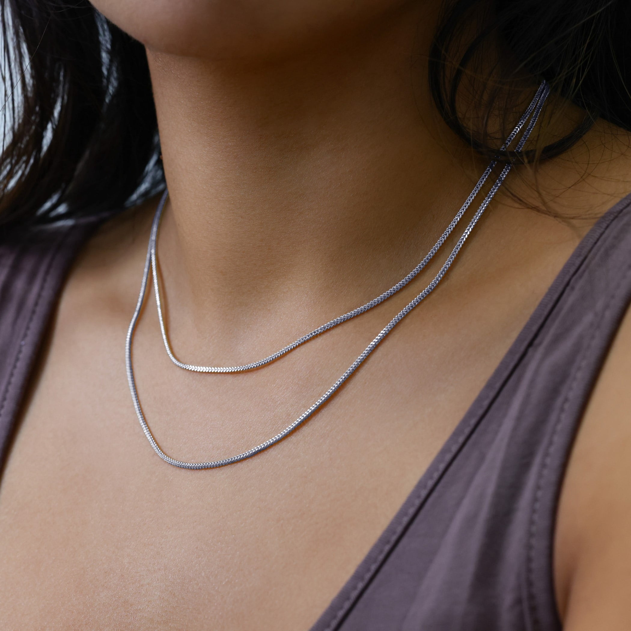 Nuragold 10k Real White Gold Franco Square 1.5mm Box Chain Wheat Chain Necklace (16"-24") Dainty Italian Jewelry for Men & Women
