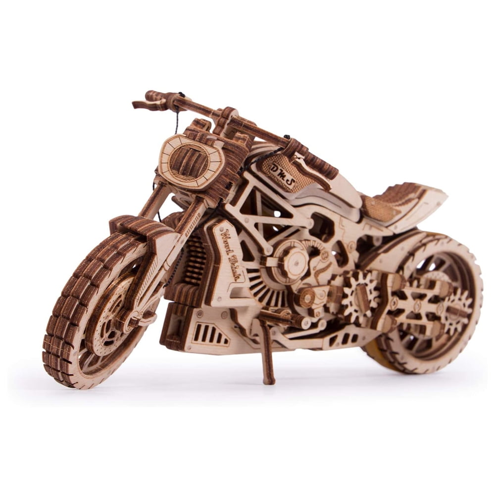 Wood Trick 3D Motorcycle Wood Toy Motor Bike Model Mechanical Building Kit