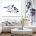 thumbnail image 1 of Oiseaux sur Branche avec Baies Rouges - Impression sur Toile, 1 of 4