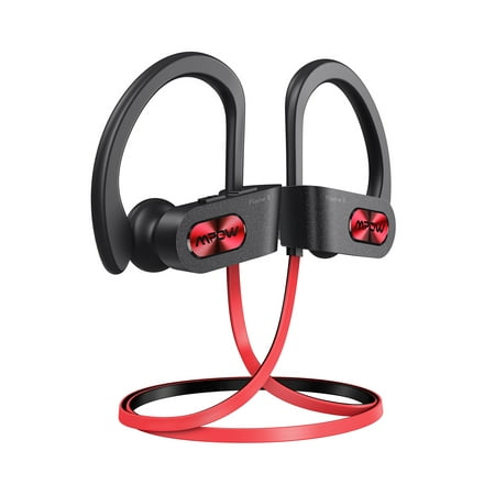 Mpow Wireless Earbuds Sports, in Ear Earphones Pro Version Aptx-HD Bass/BT 5.0/12H Playtime/CVC 8.0 Mic/PX7 Waterproof, Running Bluetooth Headphones for IOS/Android/Windows - Red