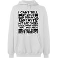 thumbnail image 2 of OXI Hoodie Sweatshirt - Bad Behavior Sarcastic, Basic Casual Hoodie for Men's and Women Fleece Hoodie Long Sleeve - White Medium, 2 of 3