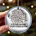 thumbnail image 2 of LSLJS Christmas Tree Hanging Ornaments, Christmas Decorations 3.15" Acrylic Flat 3D Effect Everything Is Fine Pendants Personalized Circular Xmas Holiday Baubles Christmas Gifts for Party Friends, 2 of 6