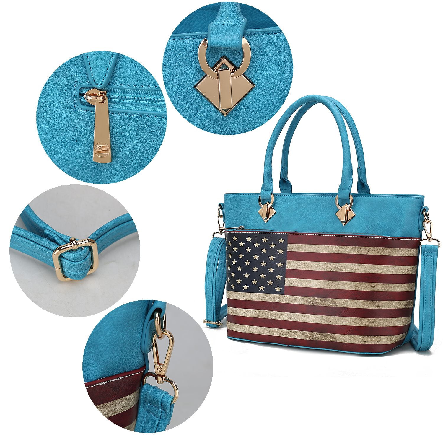 MKF Collection Lilian Vegan Leather Women's Flag Tote by Mia K. - Chocolate Brown
