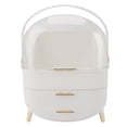 thumbnail image 2 of Makeup Organizer, 2 Layer Cosmetic Display Case With Multiple Drawer And Clear Cover For Bedroom Bathroom, 9.8x7.3x14.6", 2 of 8