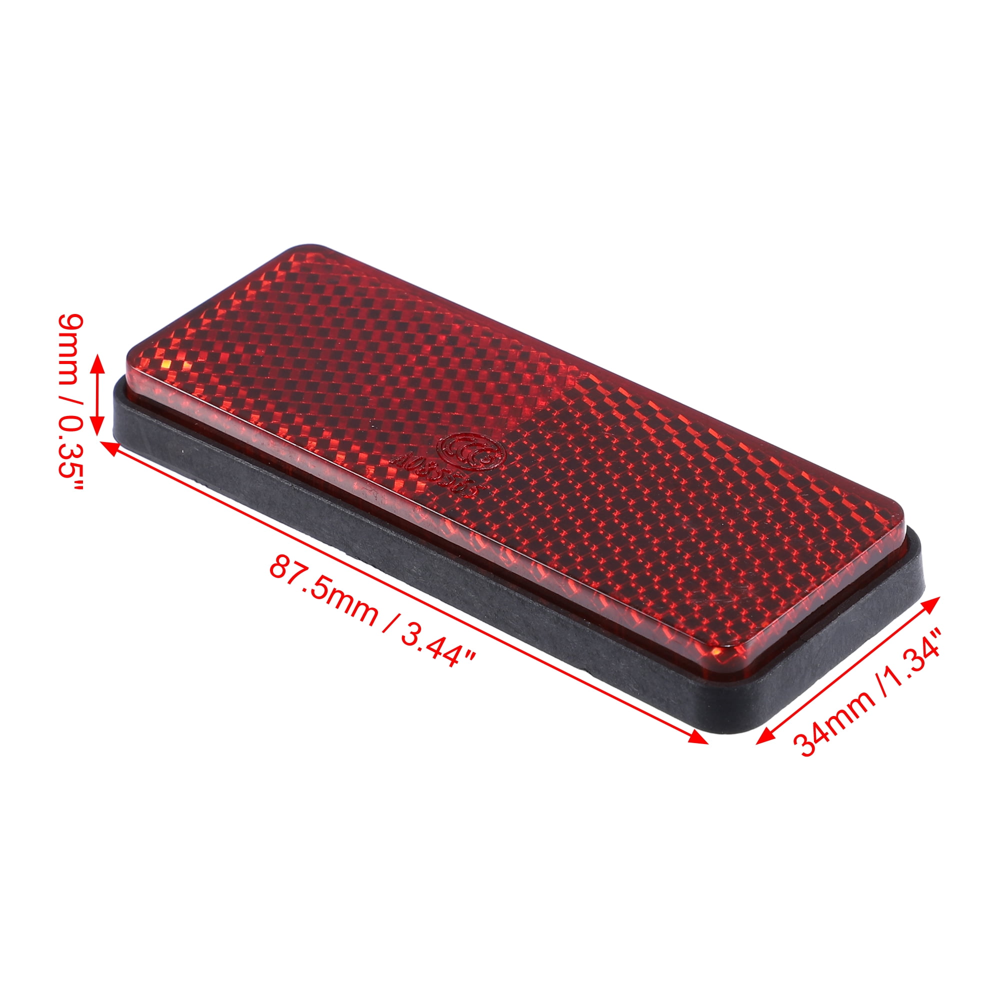Unique Bargains 4Pcs 87x32mm Plastic Universal Reflective Warning Reflector Red